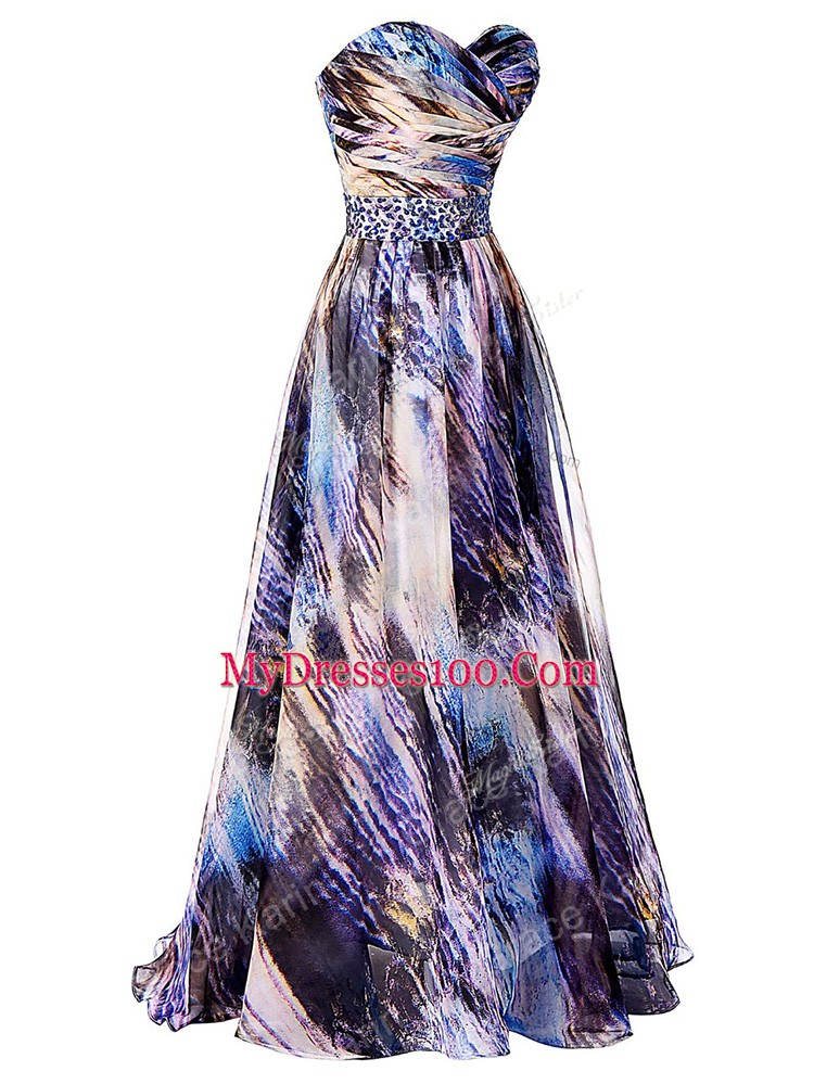 Elegant Multi-color Sleeveless Beading and Ruching Side Zipper Homecoming Dress