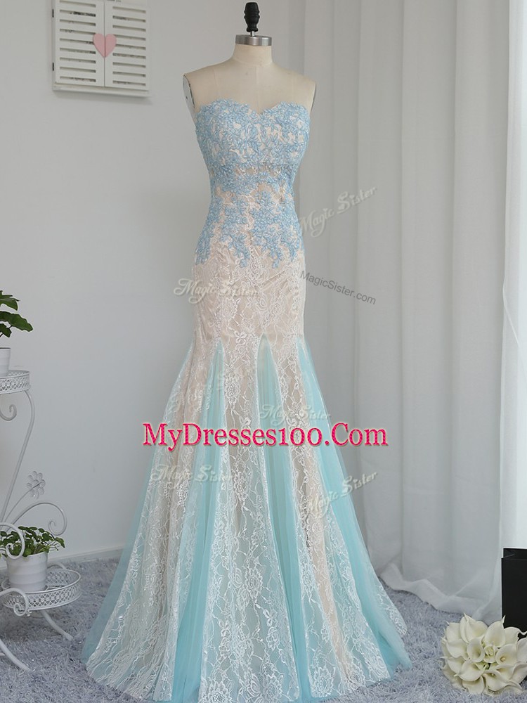 Classical Multi-color Sleeveless Floor Length Appliques Zipper Prom Party Dress