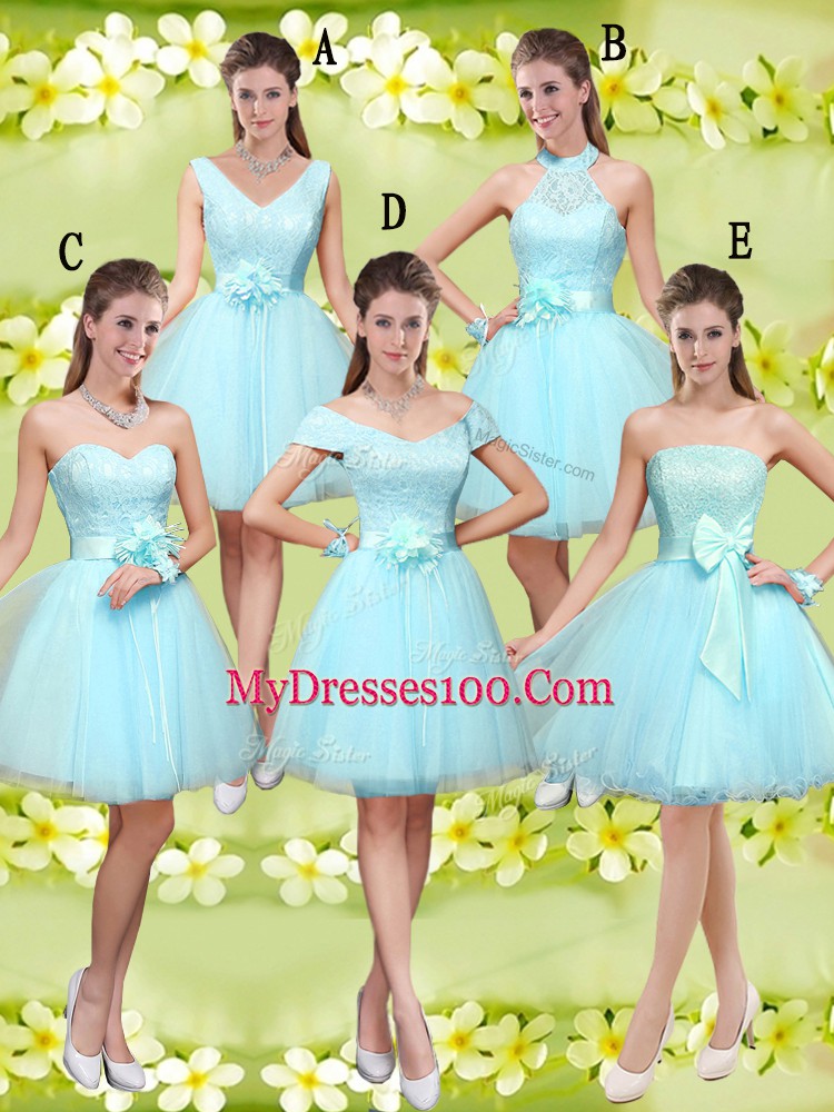 Sweetheart Sleeveless Tulle Bridesmaid Dress Lace and Belt Lace Up