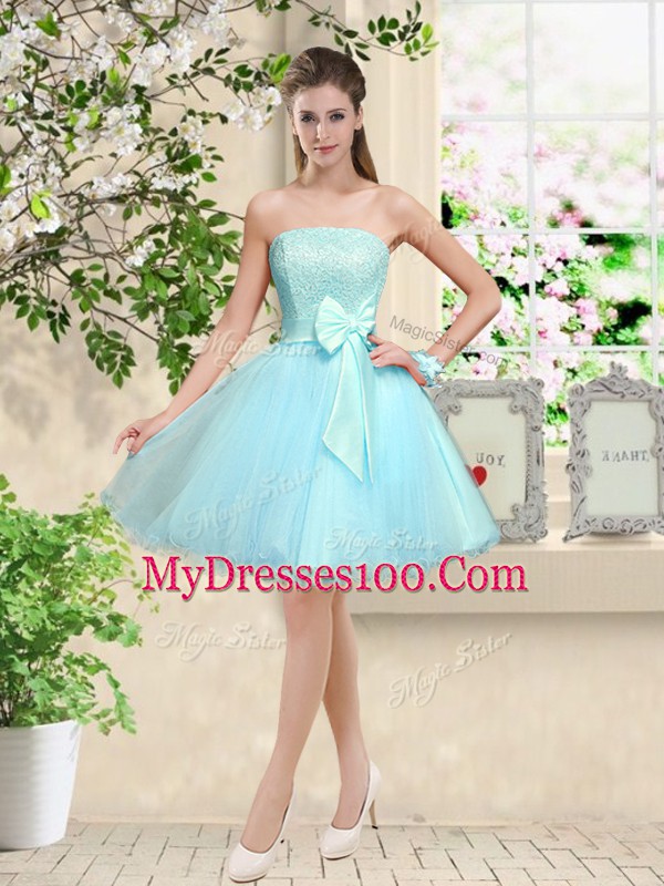 Sweetheart Sleeveless Tulle Bridesmaid Dress Lace and Belt Lace Up