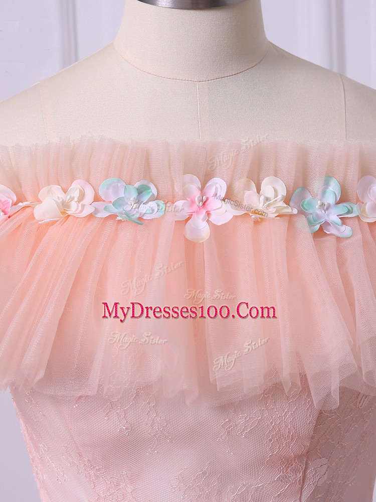 Exceptional Tulle Short Sleeves Floor Length Sweet 16 Dress and Lace and Appliques