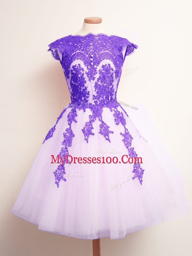Beauteous Mini Length Multi-color Wedding Party Dress Tulle Sleeveless Appliques