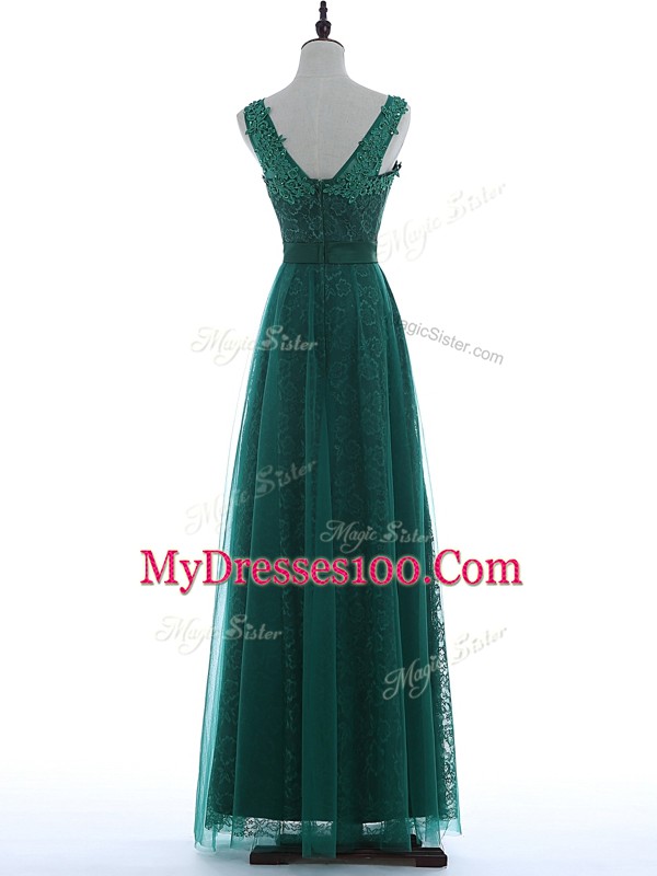 Sleeveless Beading and Lace Zipper Dress for Prom