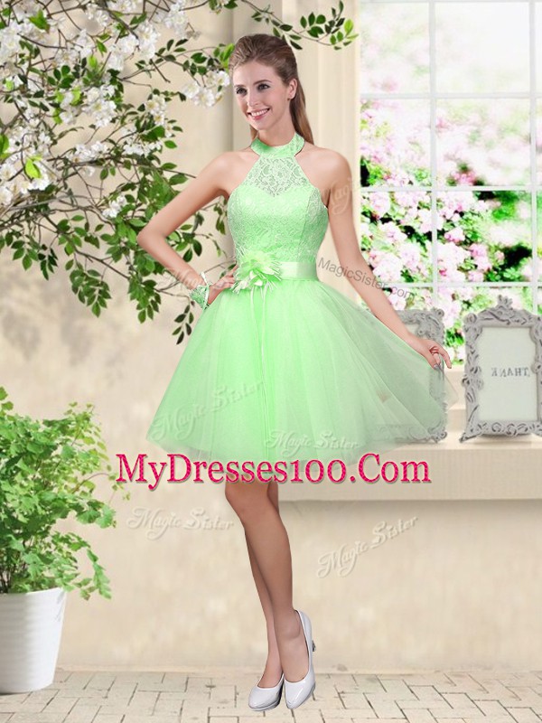 Knee Length Bridesmaid Dress Sweetheart Sleeveless Lace Up