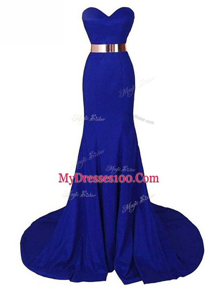 Excellent Black Sweetheart Lace Up Belt Prom Party Dress Brush Train Sleeveless