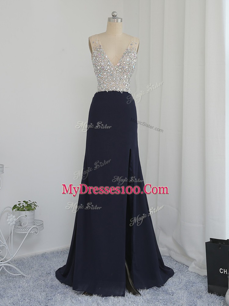Low Price Black V-neck Backless Beading Glitz Pageant Dress Sleeveless