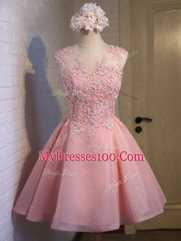 Sleeveless Lace Lace Up Wedding Guest Dresses