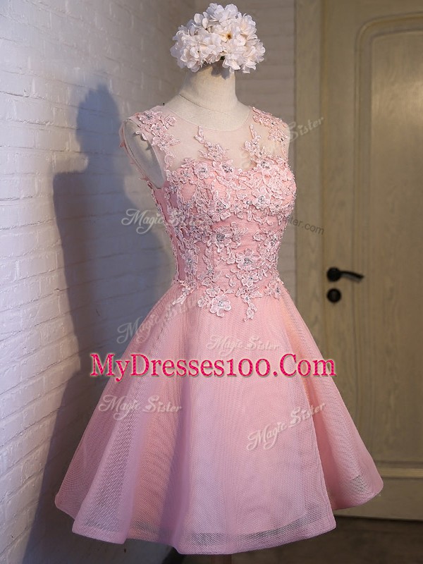Sleeveless Lace Lace Up Wedding Guest Dresses