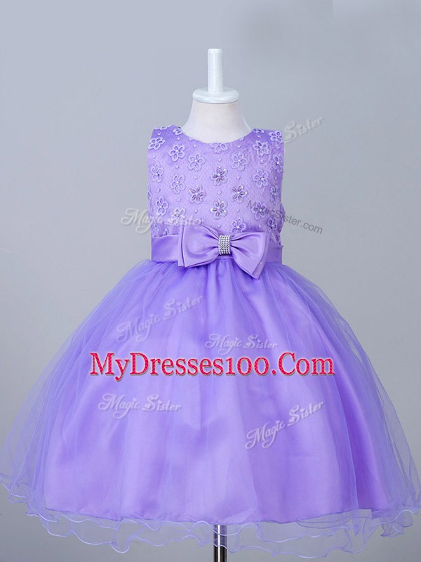 Eggplant Purple Sleeveless Tulle Zipper Little Girls Pageant Dress Wholesale for Wedding Party