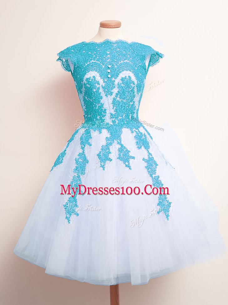 High Quality Scalloped Sleeveless Tulle Court Dresses for Sweet 16 Appliques Lace Up
