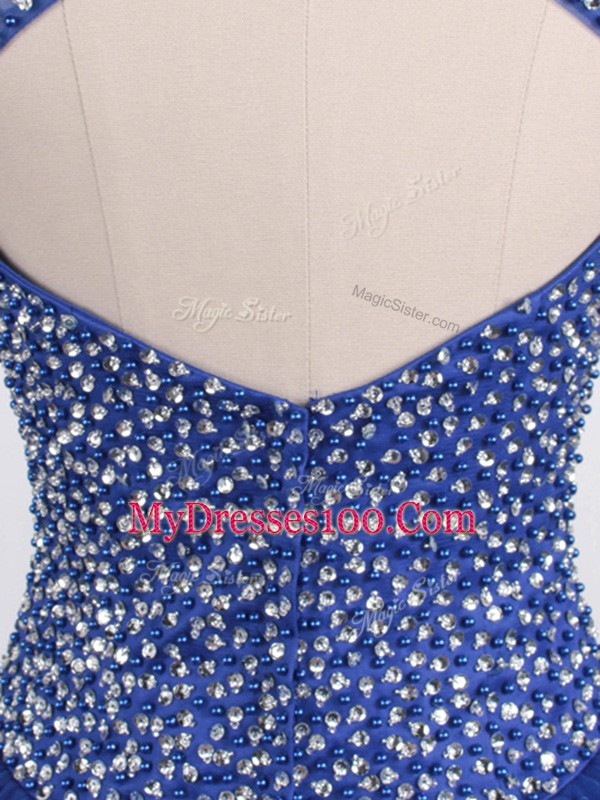 Royal Blue Scoop Neckline Beading Quinceanera Dresses Sleeveless Zipper