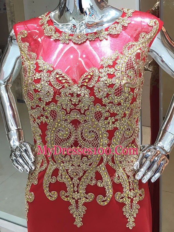 Extravagant Red Sleeveless Chiffon Zipper Homecoming Dress for Prom and Military Ball and Sweet 16