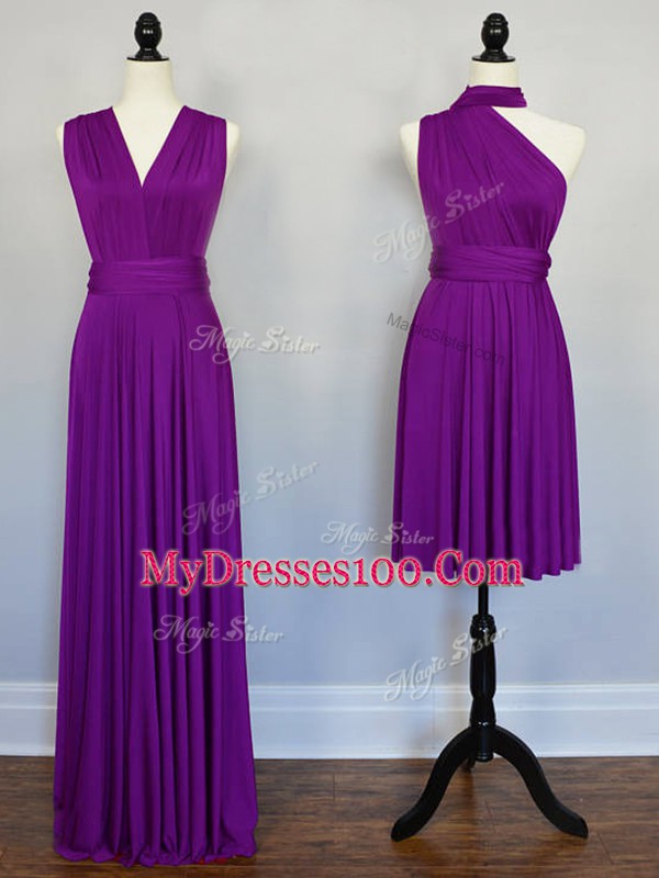 Elegant Halter Top Sleeveless Chiffon Wedding Guest Dresses Beading and Ruching Lace Up