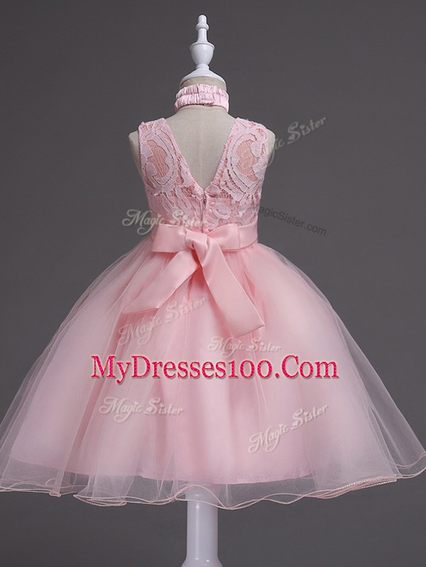 Customized Sleeveless Beading and Appliques Zipper Little Girls Pageant Dress