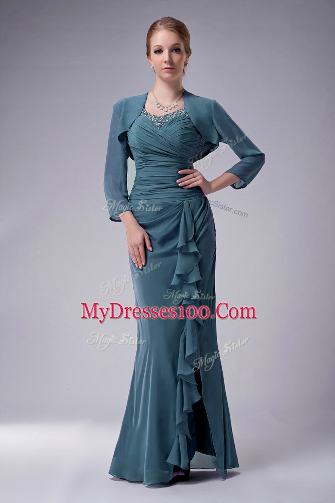 Suitable Sleeveless Beading Zipper Mother of the Bride Dress
