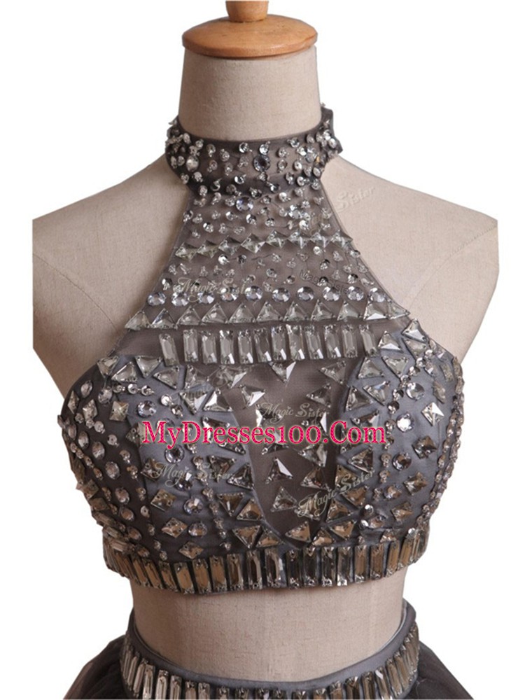 Top Selling Black Criss Cross Homecoming Dress Beading Sleeveless Mini Length