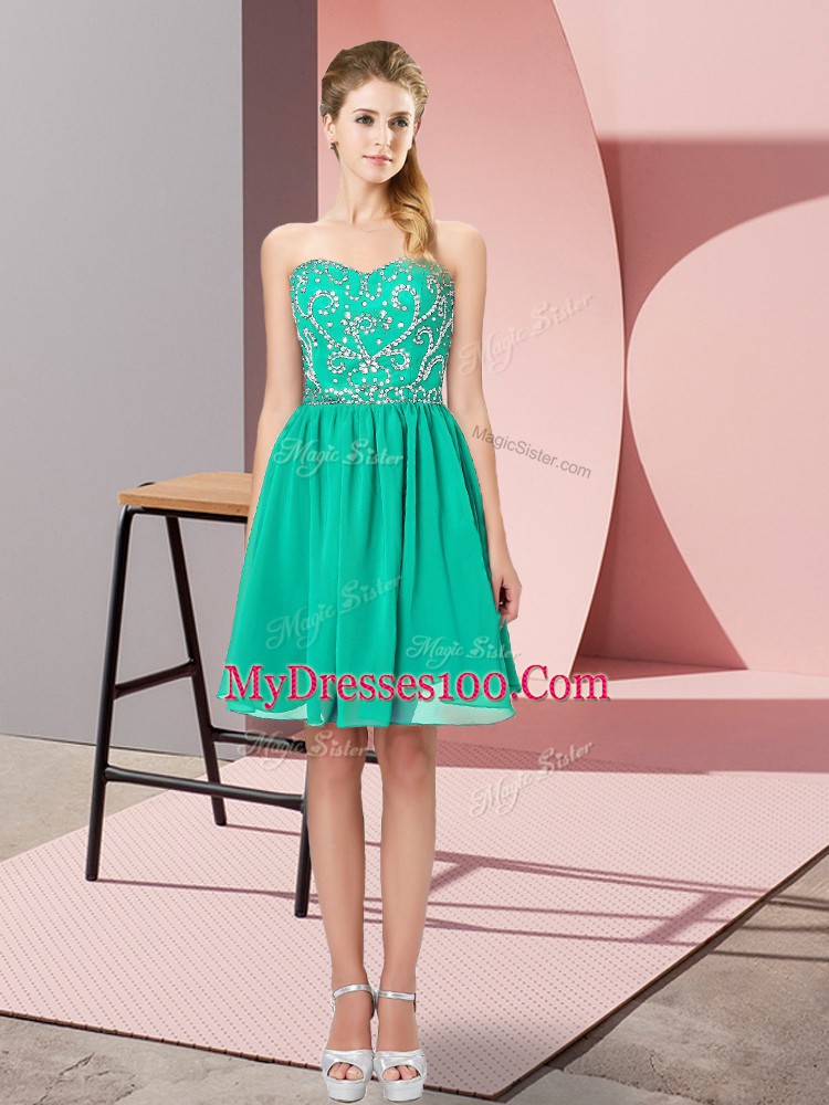 Luxurious Mini Length Turquoise Homecoming Dresses Sweetheart Sleeveless Lace Up