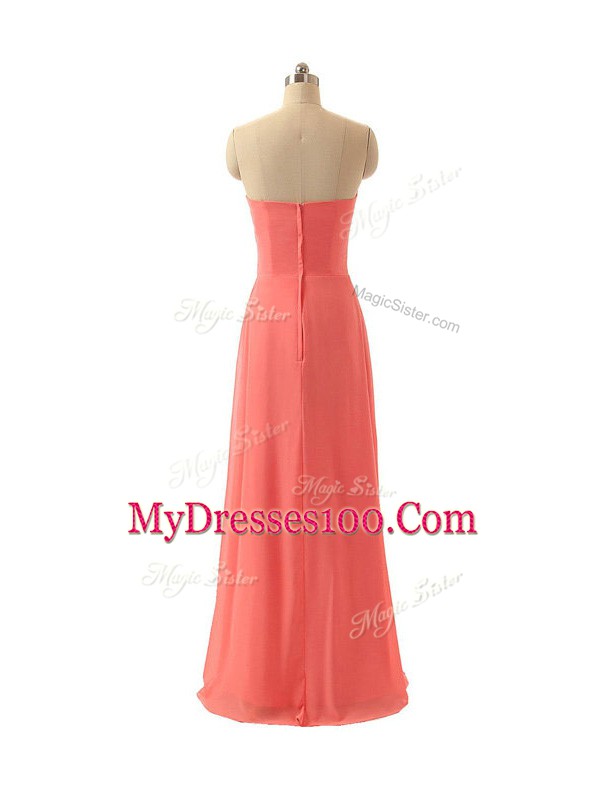 Great Watermelon Red Strapless Neckline Hand Made Flower Court Dresses for Sweet 16 Sleeveless Zipper