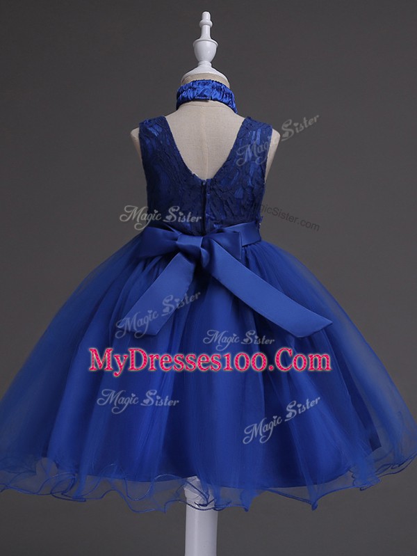 Lavender Ball Gowns Beading and Lace Little Girl Pageant Gowns Zipper Organza Sleeveless Knee Length