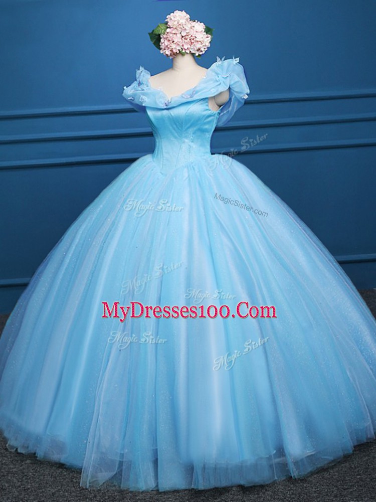 Sleeveless Appliques Zipper Vestidos de Quinceanera