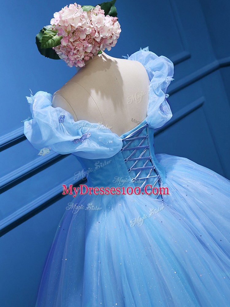 Sleeveless Appliques Zipper Vestidos de Quinceanera