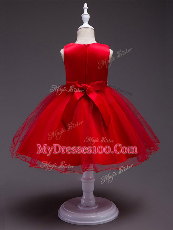 Sleeveless Beading Zipper Flower Girl Dresses for Less