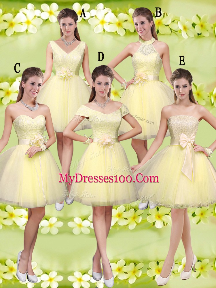 Adorable Sleeveless Lace and Belt Lace Up Wedding Guest Dresses