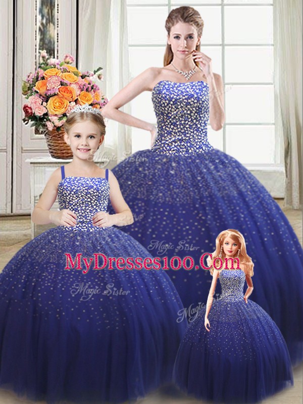 Dazzling Sleeveless Lace Up Floor Length Beading Quinceanera Dress