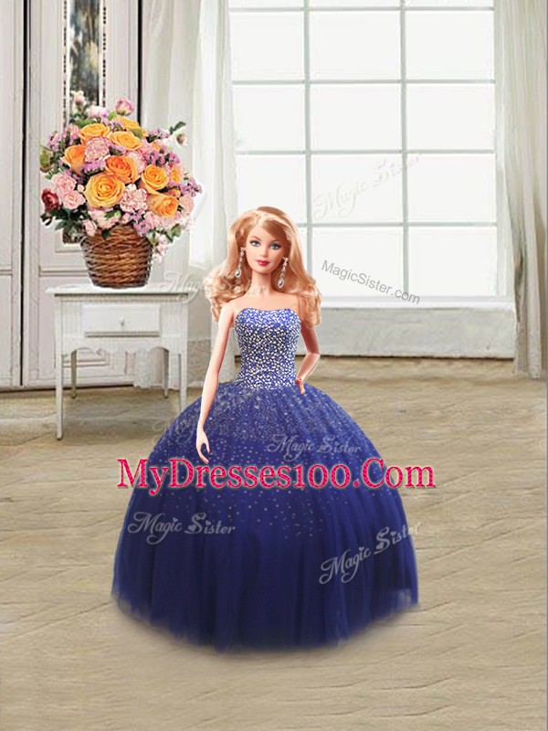 Dazzling Sleeveless Lace Up Floor Length Beading Quinceanera Dress