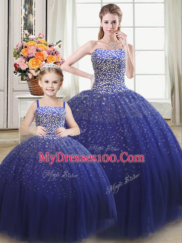 Dazzling Sleeveless Lace Up Floor Length Beading Quinceanera Dress