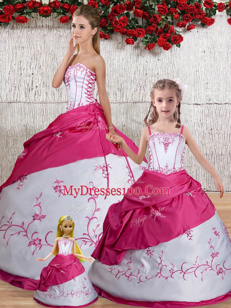 Pretty Floor Length White Quinceanera Dress Strapless Sleeveless Lace Up
