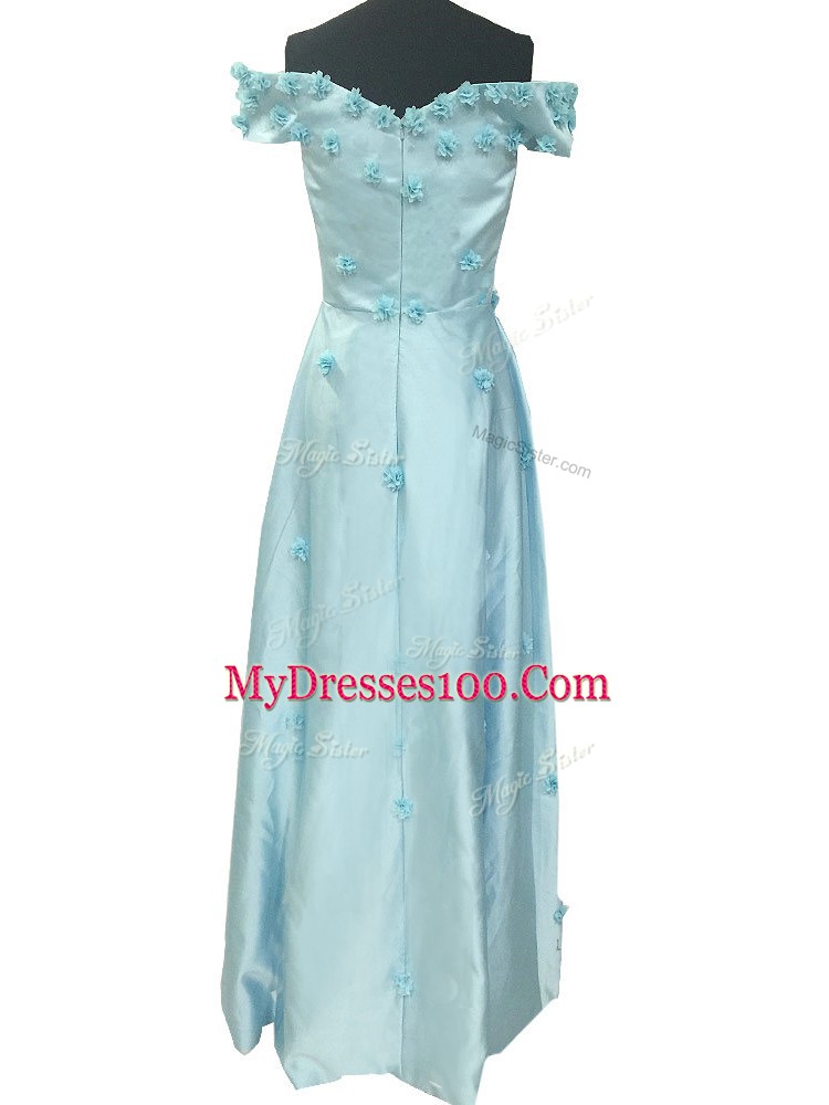 Sleeveless Hand Made Flower Zipper Prom Dresses