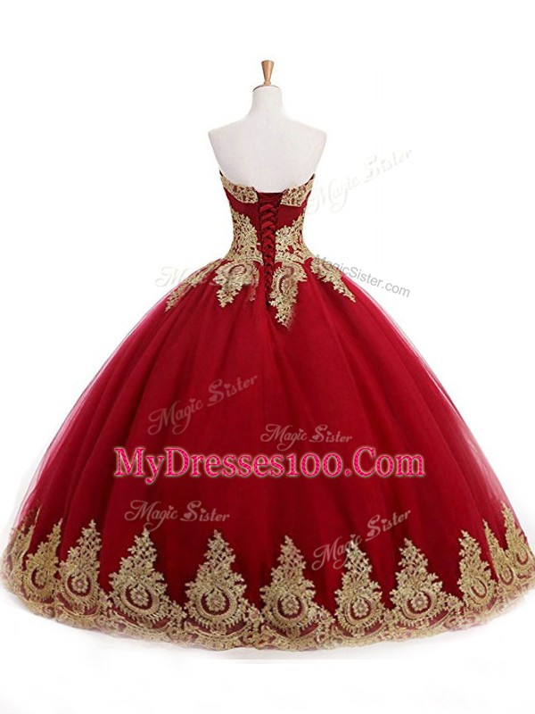 Clearance Baby Pink Lace Up Quinceanera Dress Appliques Sleeveless Floor Length