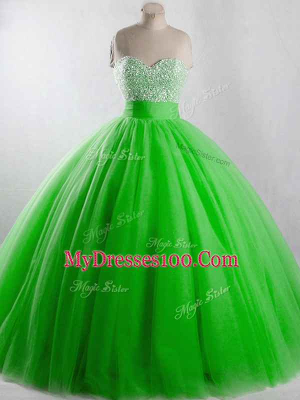 Superior Sweetheart Lace Up Beading Sweet 16 Dresses Sleeveless