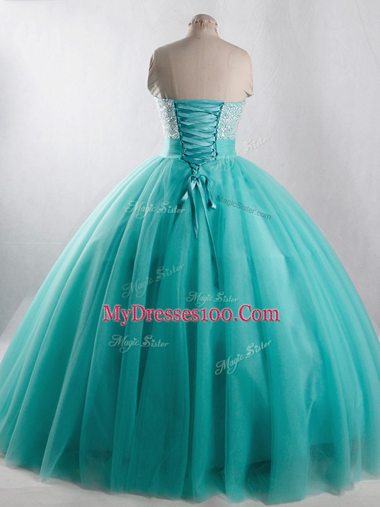 Superior Sweetheart Lace Up Beading Sweet 16 Dresses Sleeveless