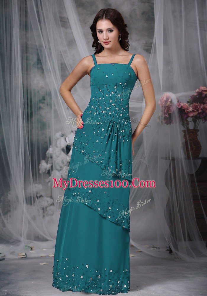 Dramatic Navy Blue Straps Zipper Beading Mother of Bride Dresses Sleeveless