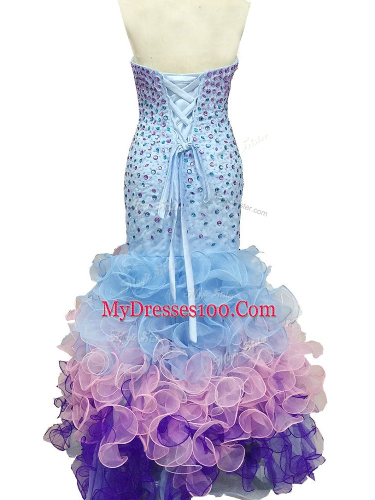 Multi-color Sleeveless Beading and Ruffles Floor Length Pageant Dress Wholesale