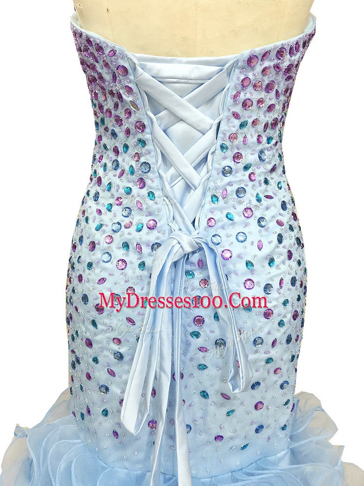 Multi-color Sleeveless Beading and Ruffles Floor Length Pageant Dress Wholesale