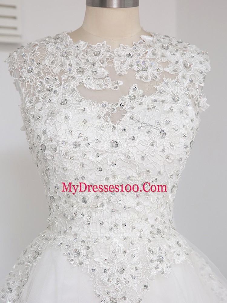 Fitting Mini Length A-line Sleeveless White Prom Evening Gown Zipper