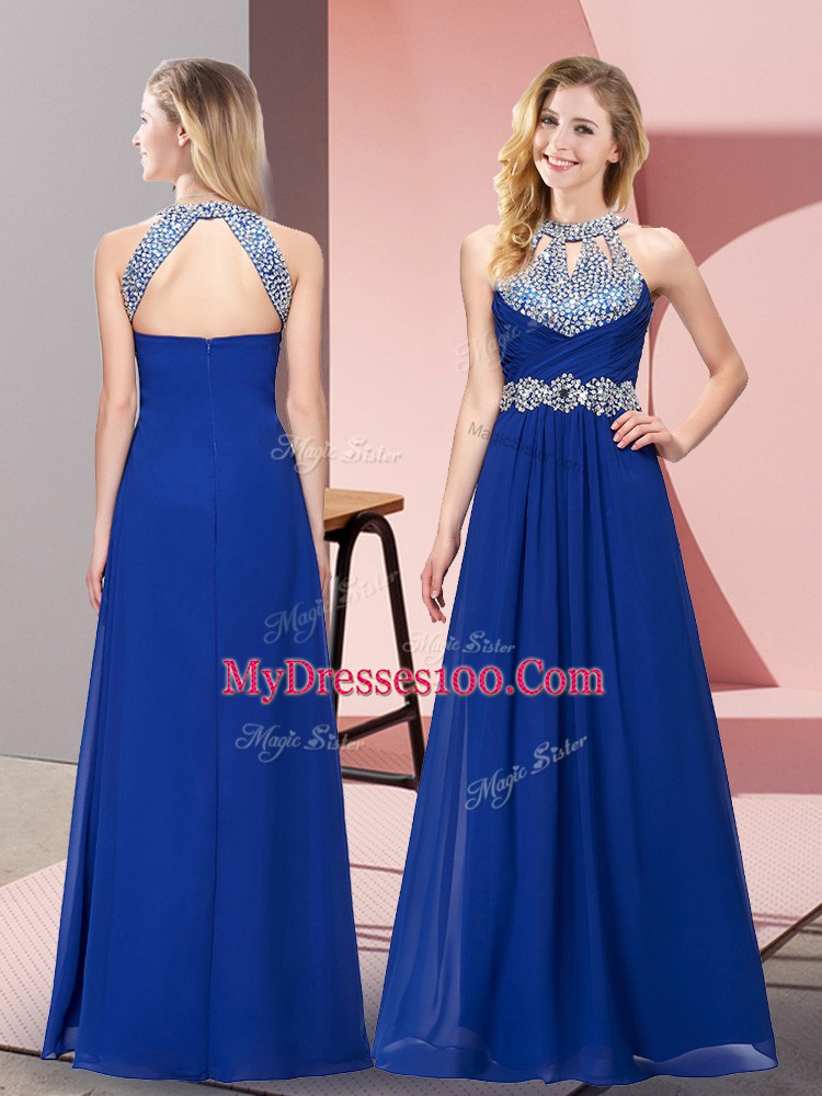 On Sale Wine Red Prom Dresses Prom and Party with Beading Halter Top Sleeveless Backless