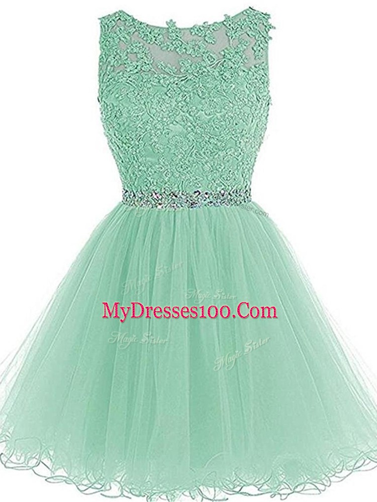 Apple Green Sweetheart Neckline Beading and Lace and Appliques and Ruffles Prom Evening Gown Sleeveless Zipper