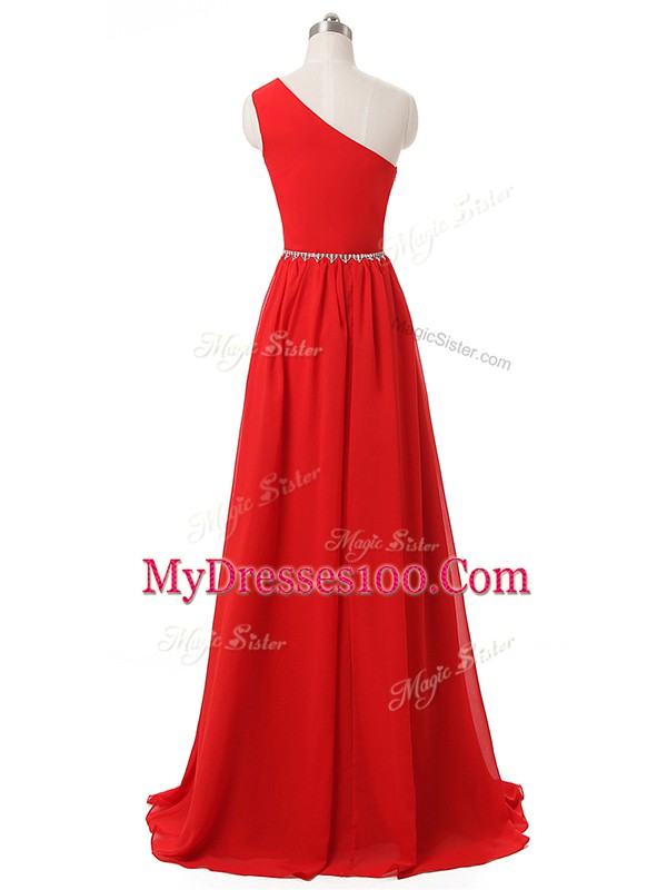 Chiffon Sleeveless Floor Length Court Dresses for Sweet 16 and Beading and Ruching