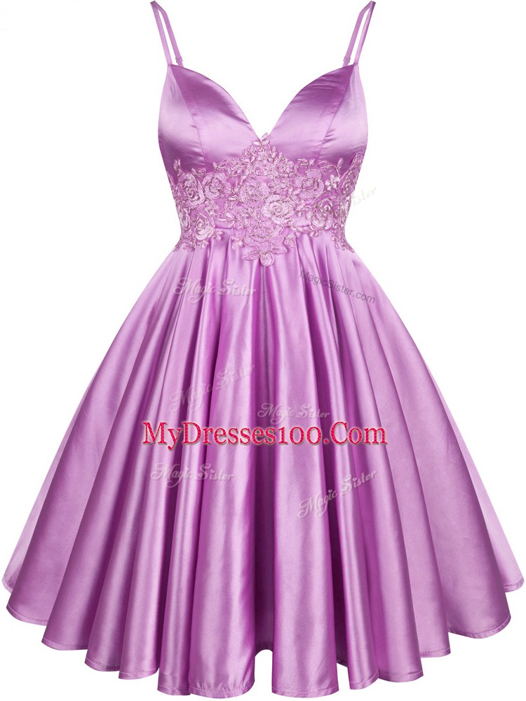 Sleeveless Lace Lace Up Bridesmaid Gown
