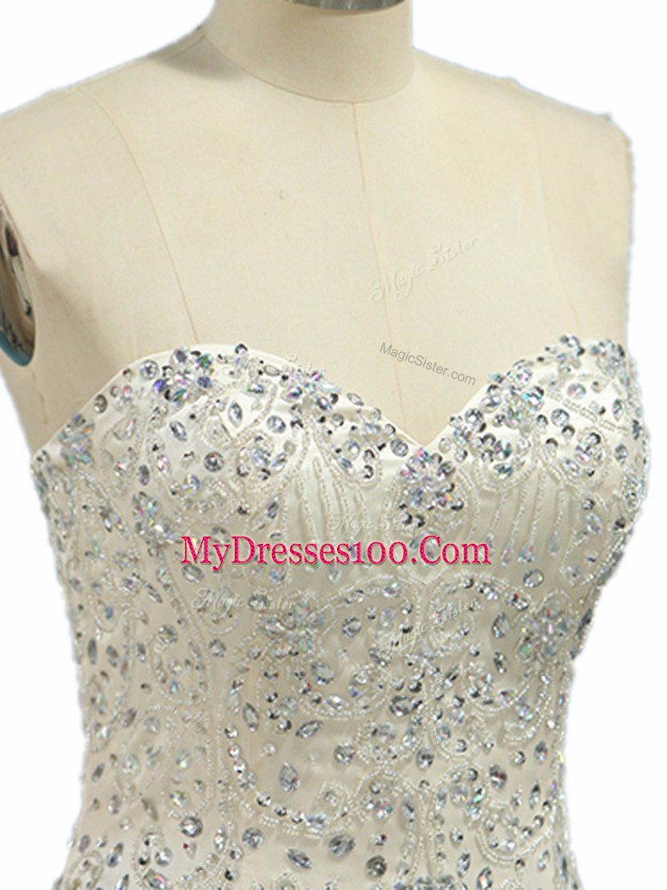 Customized Sweetheart Sleeveless 15th Birthday Dress Floor Length Beading Royal Blue Tulle
