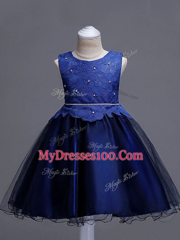 Glorious Sleeveless Lace Zipper Little Girl Pageant Dress