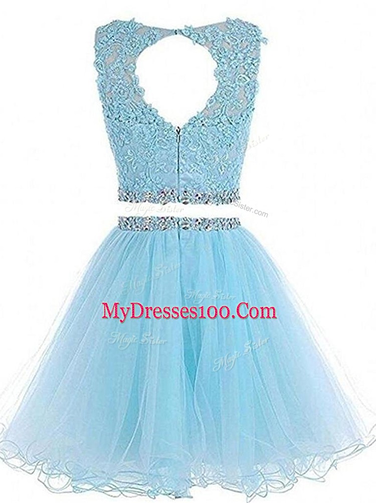 Red Sleeveless Tulle Zipper Prom Party Dress for Prom and Party