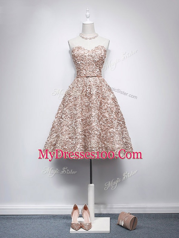 High Class Champagne Sleeveless Organza Zipper Dress for Prom for Prom and Sweet 16