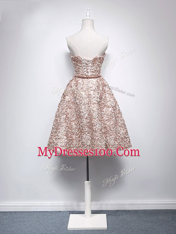 High Class Champagne Sleeveless Organza Zipper Dress for Prom for Prom and Sweet 16