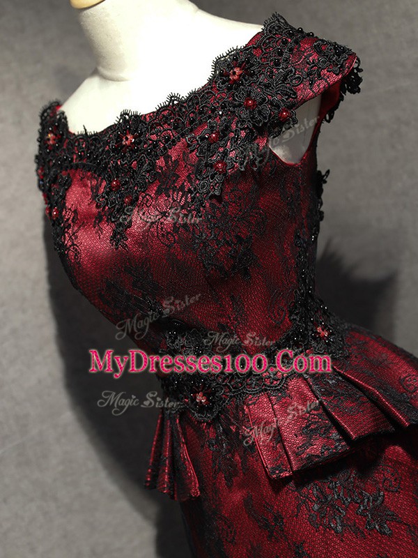 Elegant Scoop Sleeveless Lace Mother Of The Bride Dress Lace and Appliques Lace Up