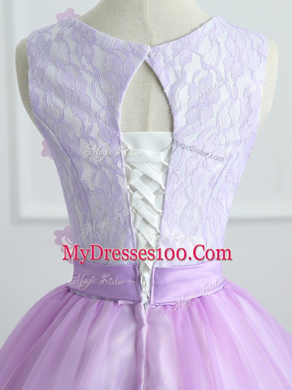 Sleeveless Lace Up Floor Length Lace and Appliques and Bowknot Vestidos de Quinceanera